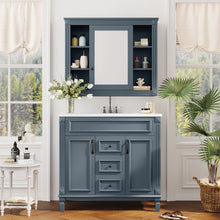 Load image into Gallery viewer, Bathroom Vanity With Top Sink, Mirror Cabinet, 2 Soft Closing Doors &amp; 2 Drawers
