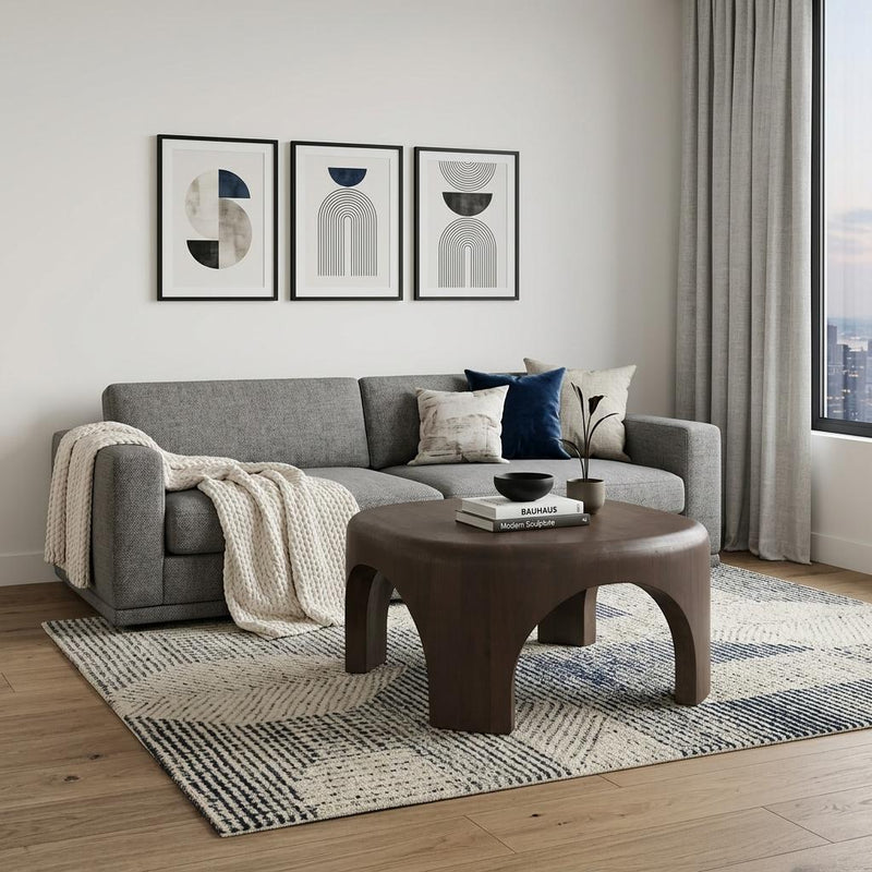 Oval Coffee Table - Brown / Gray