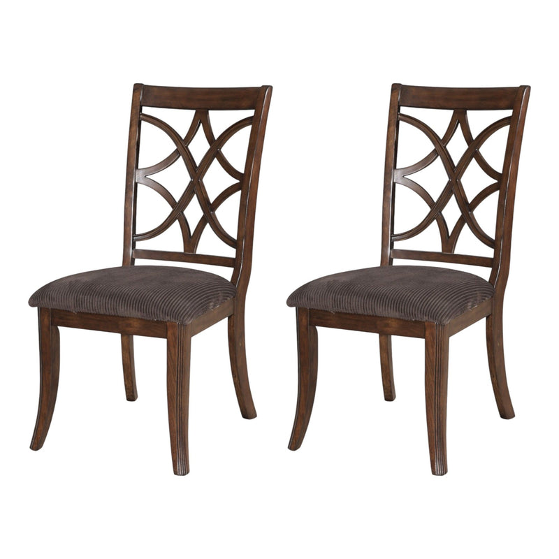 Upholstered Microfiber Dining Side Chairs (Set of 2) - Brown