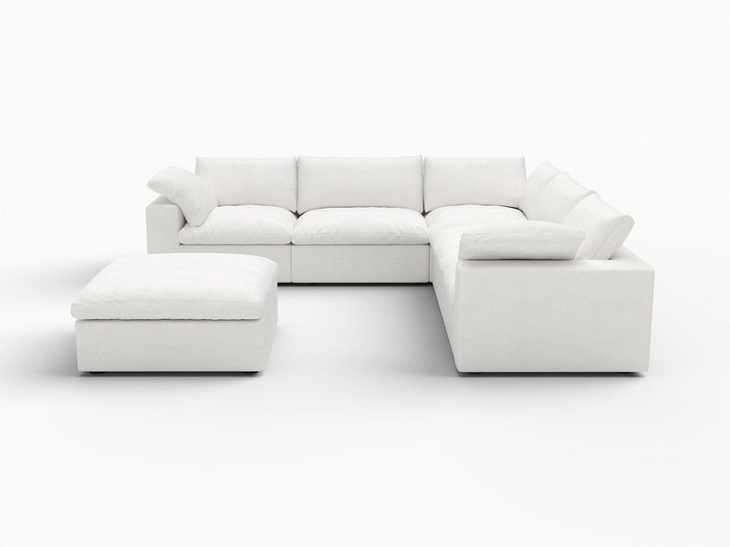 Blend Modular L Shaped Six Piece Corner Sectional - White