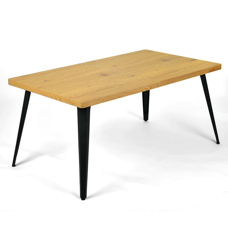 Wood And Iron Dining Table - Natural And Black
