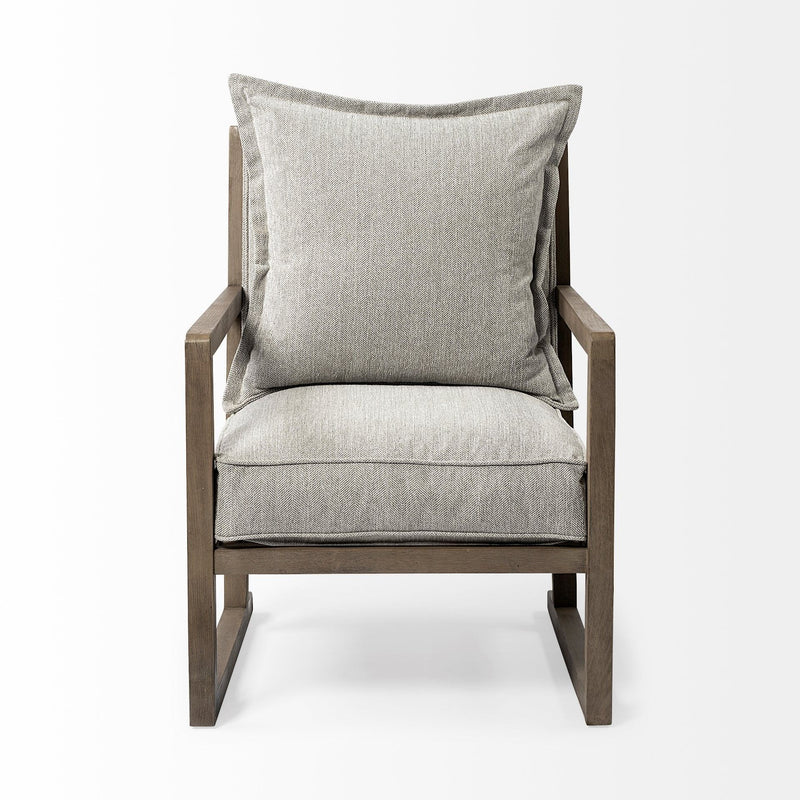Fabric Arm Chair - Ash Gray / Brown