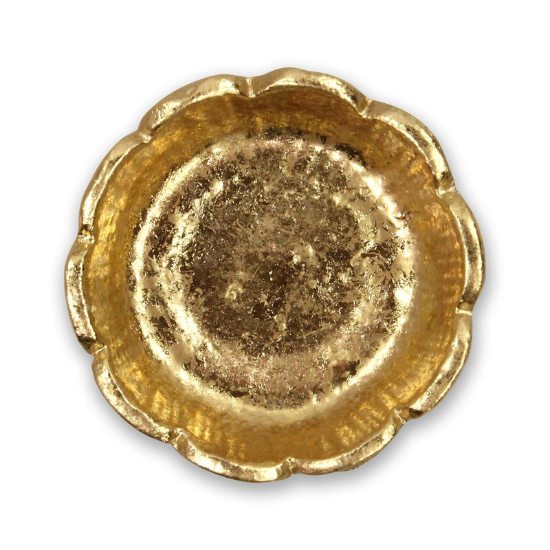 5" Cast Iron Handmade Round Trinket Tray - Gold