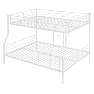 Full XL Over Queen Metal Bunk Bed, White