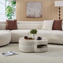 Load image into Gallery viewer, Clover Round Coffee Table With Open Storage - Marble

