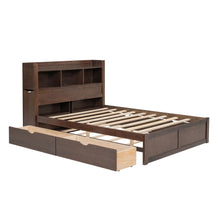 Load image into Gallery viewer, Storage Platform Bed With Pull Out Shelves, Trundle, And 2 Drawers
