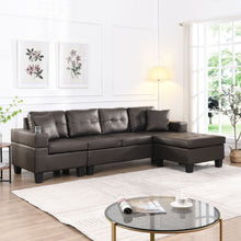 Load image into Gallery viewer, Modern Sectional Sofa Set With Chaise Lounge And Cup Holder

