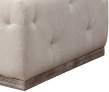 Load image into Gallery viewer, Velvet Tufted Cocktail Ottoman - Ivory / Brown
