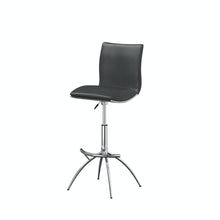 Load image into Gallery viewer, Faux Leather And Metal Low Back Adjustable Height Bar Chairs (Set of 2) - Gray And Silver
