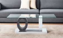 Load image into Gallery viewer, Glass Coffee Table - Clear And White And Gray
