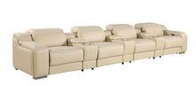 Load image into Gallery viewer, 169" Italian Leather Reclining USB Sofa - Beige
