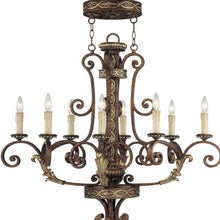 Load image into Gallery viewer, 36" Eight Light Metal Dimmable Chandelier With Shades - Bronze
