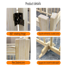Load image into Gallery viewer, 8 Panel Wooden Freestanding Dog Gate, Step Over Indoor Pet Fence For Doorways And Stairs - Natural Wood
