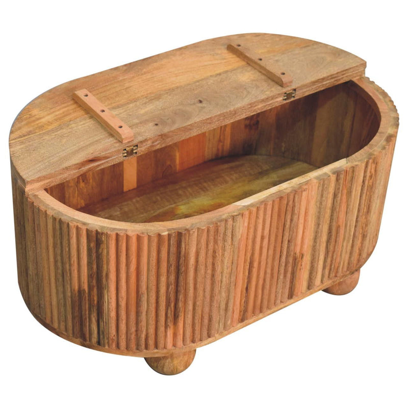 Solid Wood Round Solid Coffee Table With Drawer - Brown