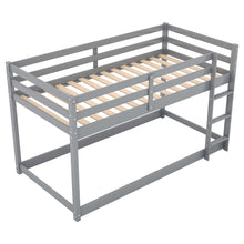 Load image into Gallery viewer, Twin over Twin Floor Bunk Bed with Ladder , Gray(Old SKU:WF281727AAE/WF286602AAE)
