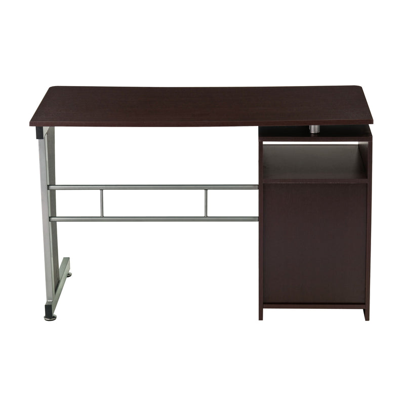 Stainless Computer Desk With Three Drawers - Chocolate
