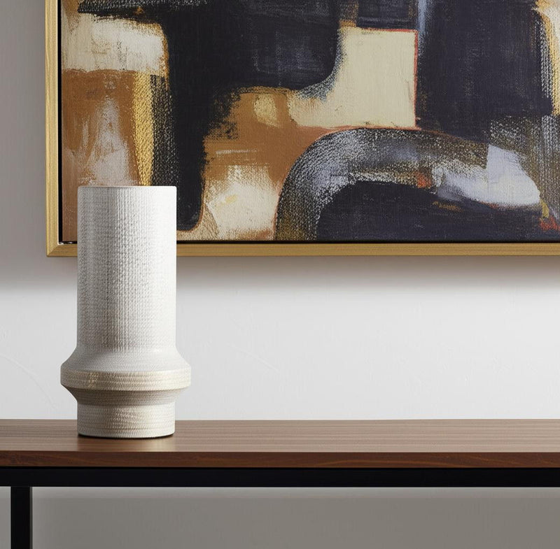 Cylinder Table Vase (608326) - Off White / Off White