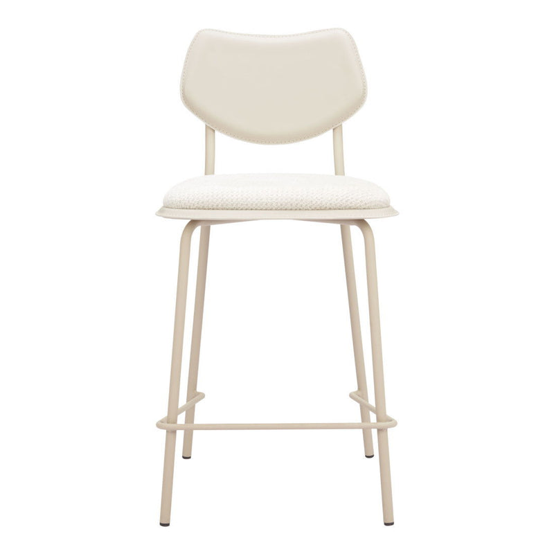 Fabric Faux Leather Counter Height Bar Chairs (Set of 4) - Light Gray
