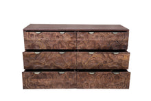 Load image into Gallery viewer, 57" Carved Abstract Solid Wood Six Drawer Dresser - Brown

