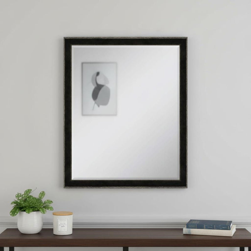 32" Wood Accent Mirror - Dark Brown