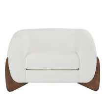 Load image into Gallery viewer, Modern Upholstered Boucle Arm Chair With Tuxedo Design And Triangular Legs

