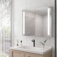 Load image into Gallery viewer, LED Medicine Cabinet With Mirror, Double Door With Defogger, Dimmer, Surface Mount
