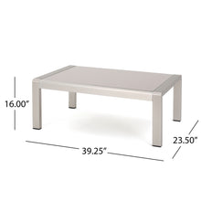 Load image into Gallery viewer, Outdoor Coffee Table Aluminum And Glass
