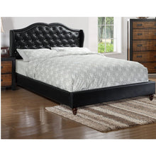 Load image into Gallery viewer, Bed With Curved Wingback Headboard, Button Tufted Upholstered
