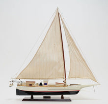 Load image into Gallery viewer, Hand Painted Model Boat Tabletop Sculpture (402001) - Black / White
