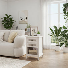 Load image into Gallery viewer, Nightstand With 2 Drawers &amp; Shelf - White
