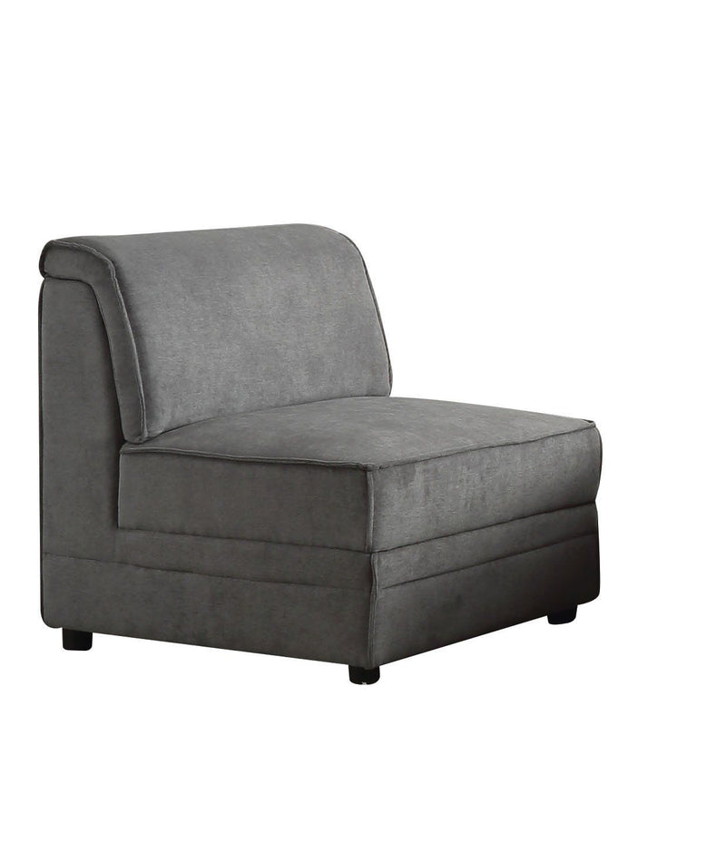 Velvet Slipper Chair - Gray And Black