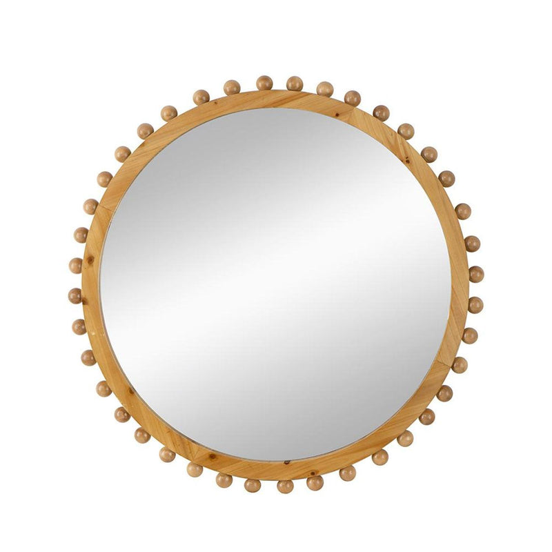 34" Abstract Framed Accent Mirror - Brown