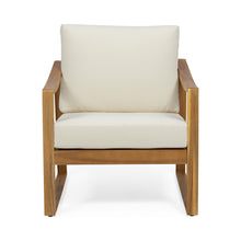 Load image into Gallery viewer, Outdoor Acacia Wood Club Chairs With Water Resistant Cushions - Teak / Beige
