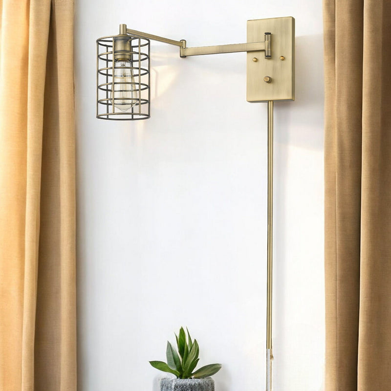 Industrial Metal Wall Sconce - Gold