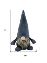 Load image into Gallery viewer, Fabric Standing Gnome Sculpture - Slate / Blue
