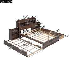 Load image into Gallery viewer, Storage Platform Bed With Pull Out Shelves, Trundle, And 2 Drawers
