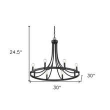 Load image into Gallery viewer, Candle Style Eight Light Metal Dimmable Chandelier - Black
