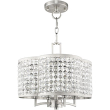 Load image into Gallery viewer, 14" Four Light Dimmable Chandelier With Shades - Nickel
