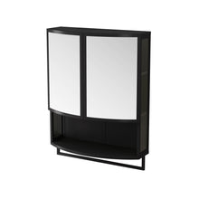 Load image into Gallery viewer, Arched Glass Double Door Wardrobe With Shatterproof Mirror, Open Shelf &amp; Towel Rack
