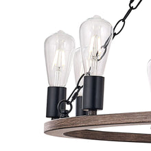 Load image into Gallery viewer, Candle Style Twelve Light Metal Dimmable Chandelier - Brown / Black

