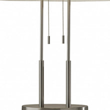 Load image into Gallery viewer, Metal Bedside Table Lamp With White Shade - Silver
