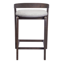 Load image into Gallery viewer, 25" Fabric And Solid Wood Low Back Counter Height Bar Chairs (Set of 2) - Gray / Espresso
