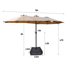 Load image into Gallery viewer, Double- Sided Outdoor Market Umbrella With Lights And Base
