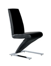 Load image into Gallery viewer, Faux Leather Upholstered Dining Side Chairs (Set of 2) - Black / Silver
