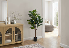 Load image into Gallery viewer, 47" Tall, Artificial Plant, Fiddle Tree, Indoor, Fake, Floor, Greenery, Potted, Real Touch, Decorative - Green / Black
