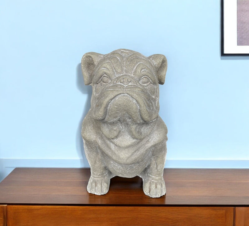 Poly Dog Hand Painted Tabletop Sculpture - Gray