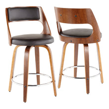 Load image into Gallery viewer, Cecina - Mid-Century Modern Fixed Height Counter Stool With Swivel And Round Footrest (Set of 2)
