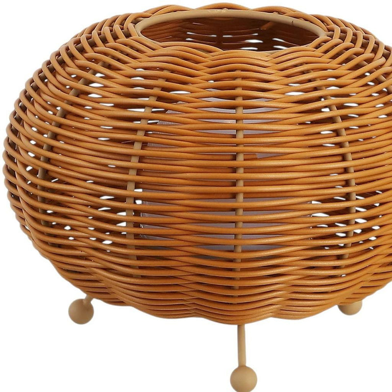 Lantern USB Table Lamps With Globe Shades (Set of 2) - Light Brown
