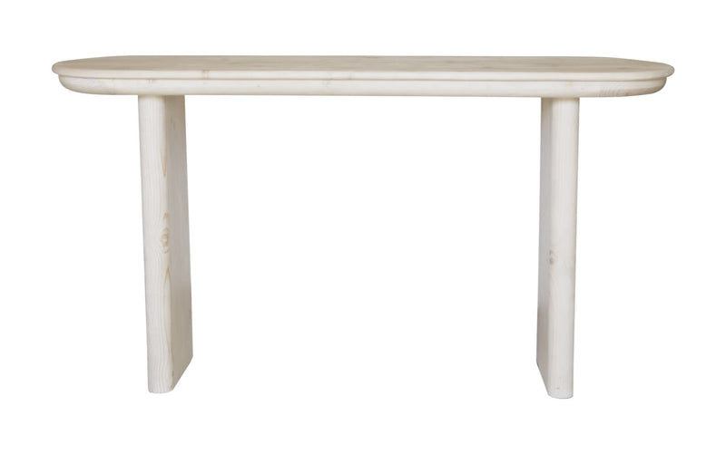60" Solid Wood Oval Console Table - Natural