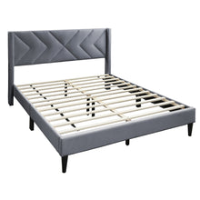 Load image into Gallery viewer, Elegant Bed With Upholstered Headboard, Platform Base
